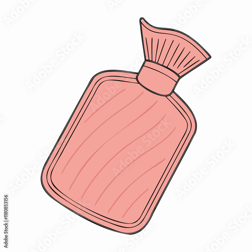 silhouette and vector illustration of a classic hot water bottle