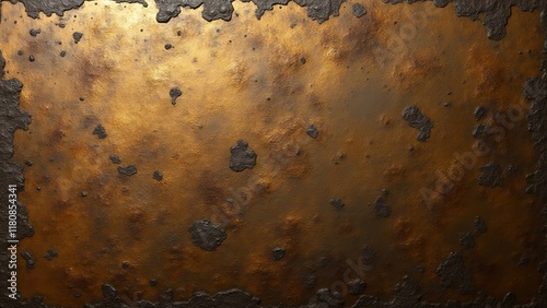 Rough bronze surface with signs of wear, deep scratches, and uneven texture, showing aged patina and signs of usage over time.