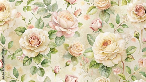 Wallpaper Mural Elegant Watercolor Roses Seamless Pattern Delicate Floral Design for Textile and Wallpaper Torontodigital.ca