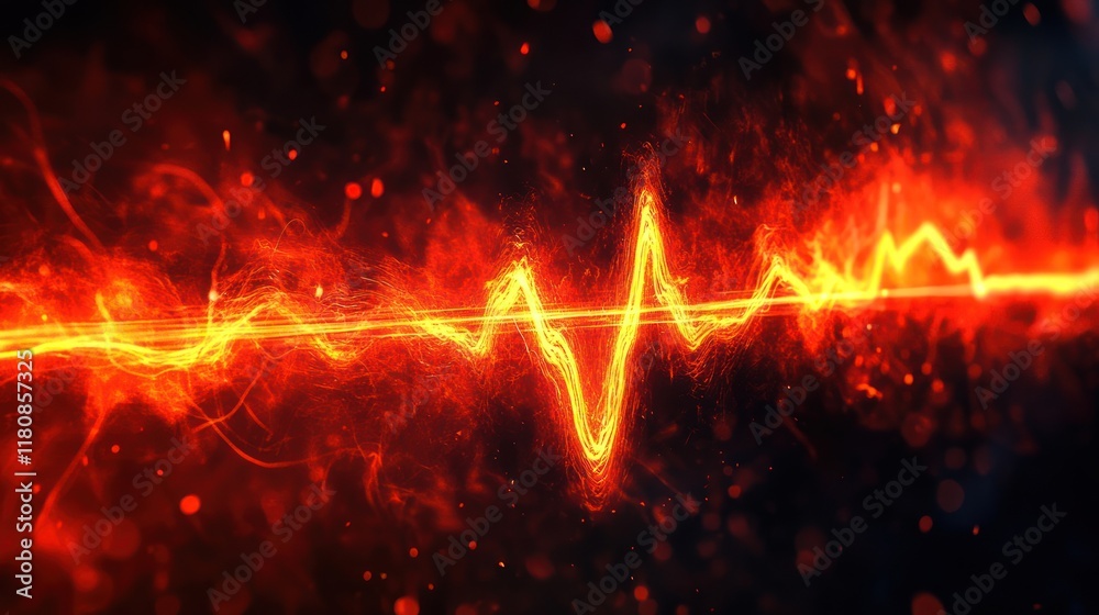 Fiery energy pulse, abstract background, dark, motion Fiery energy pulse, abstract background, dark, motion