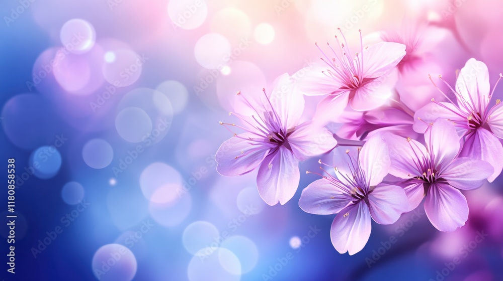 Serene Blossom with Soft Bokeh Background in Pastel Hues for Tranquil Ambiance Serene Blossom with Soft Bokeh Background in Pastel Hues for Tranquil Ambiance