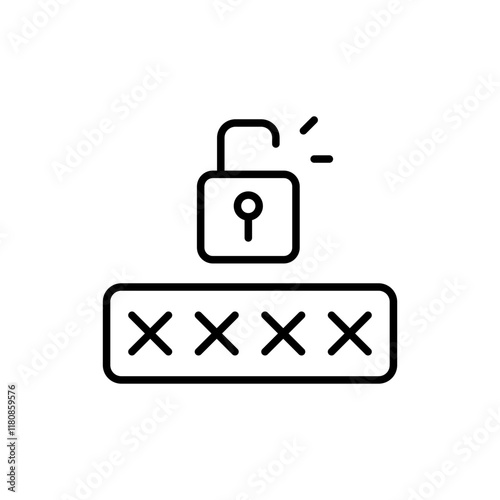 Data leak outline icons, minimalist vector illustration ,simple transparent graphic element .Isolated on white background