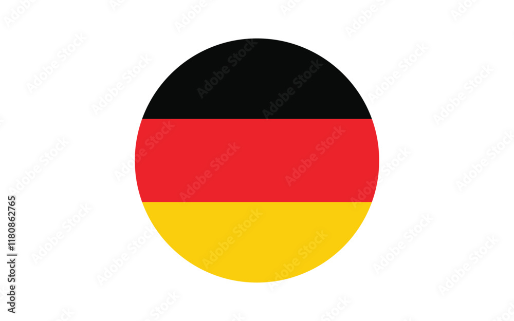 Germany flag vector icon isolated, Germany flag button, vector illustration of Germany flag.