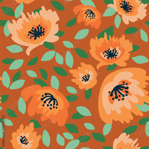 Print. Elegant floral seamless pattern featuring fields flowers and hearbs. Perfect for wrapping, textile, fabric, cover and more