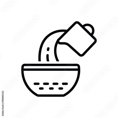 Black line icon for pour