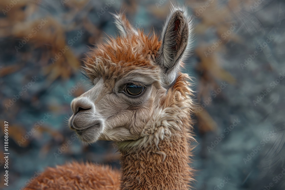 Obraz premium alpaca llama baby animal perfect portrait