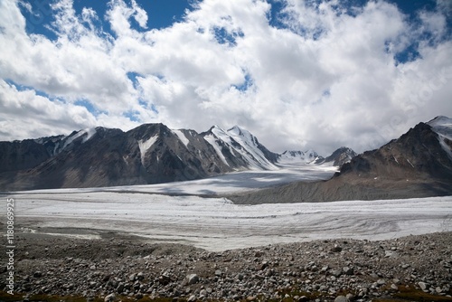 Altai tavan bogd national park landscape, Potanin Glacier, Mongolia photo