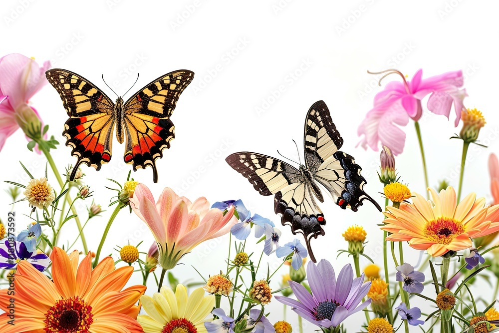 High Quality Image of Pretty Butterflies and Beautiful Flowers High Quality Image of Pretty Butterflies and Beautiful Flowers