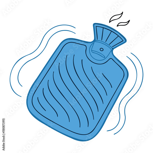 silhouette and vector illustration of a classic hot water bottle