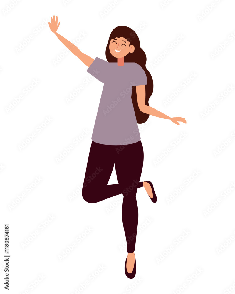 Fototapeta premium teenager female celebrating