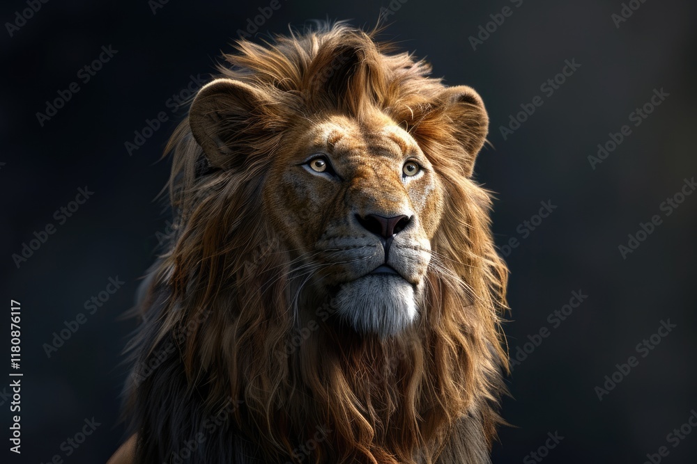 Fototapeta premium Lion king isolated on black