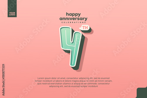 Number 4 logo icon design, 4th birthday logo number, anniversary 4