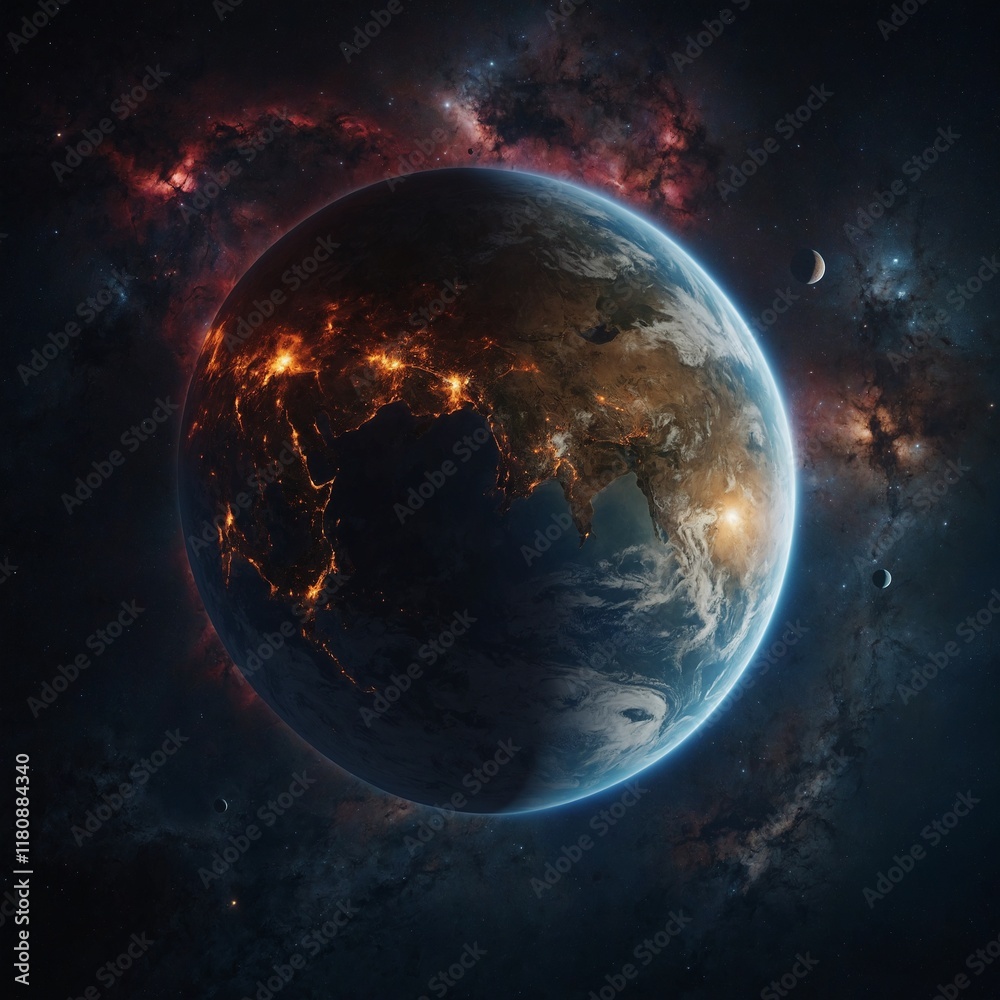 Fototapeta premium A planet where the sky changes color every hour.