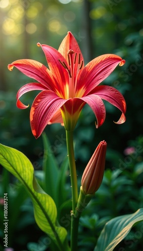 Giant Crinum asiaticum L flowers open in morning, giant spider lily, crinum photo