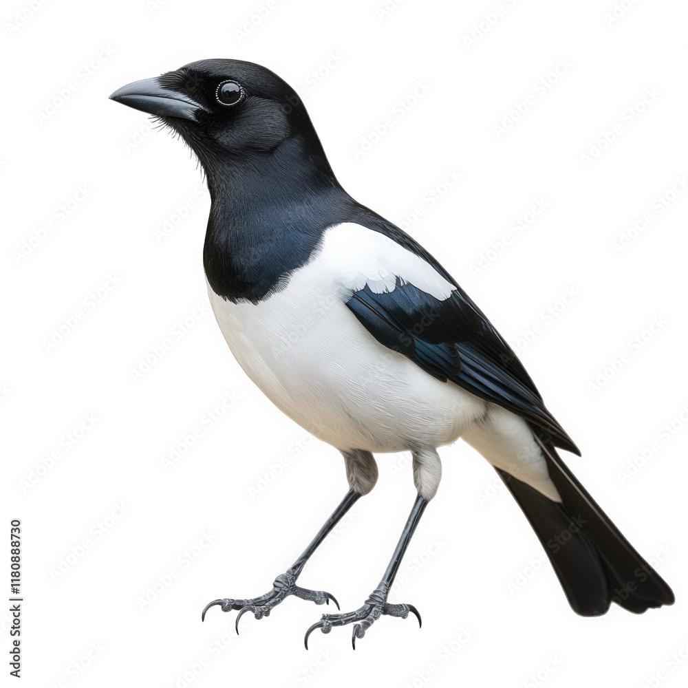 striking bird with a black head and wings. contrasting with its white body it stands upright. showcasing its sharp beak and feet. highlighting its natural beauty and distinct coloration the clean back striking bird with a black head and wings. contrasting with its white body it stands upright. showcasing its sharp beak and feet. highlighting its natural beauty and distinct coloration the clean back