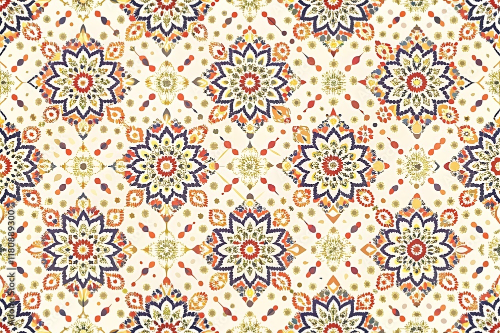 Ornate Floral Mandala Pattern Design Textile