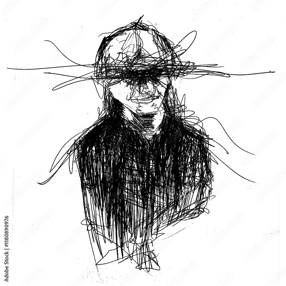 Fototapeta premium Creepy Sketchy Pen Drawing 2