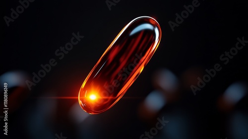 Glowing Amber Capsule: A Study in Light and Form