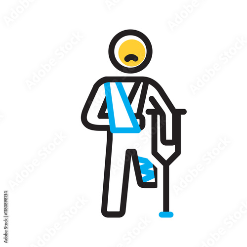 Vector multi color icon for Physical loss