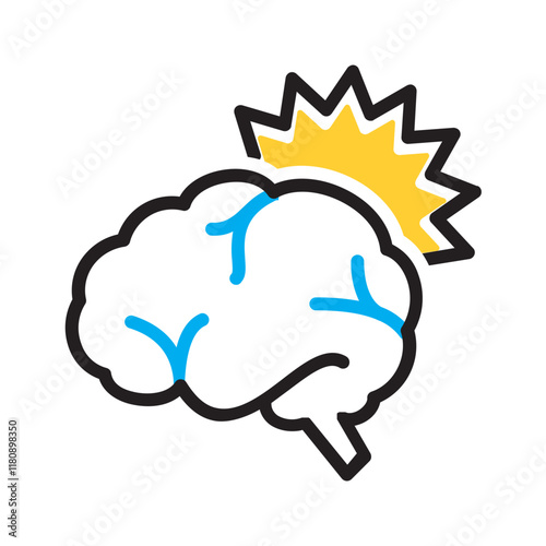 Vector multi color icon for Brain contusion