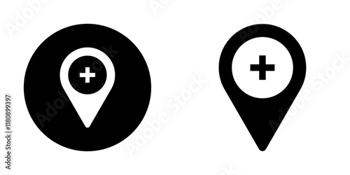hospital location icon on transparent background