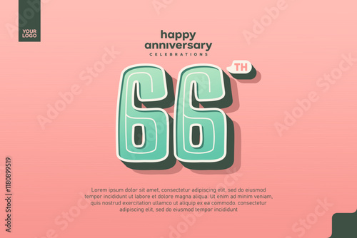 Number 66 logo icon design, 66th birthday logo number, anniversary 66 photo