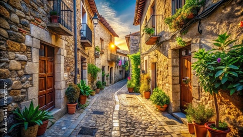 Vintage Chella Village: Narrow Streets, Old Town Spain Photography