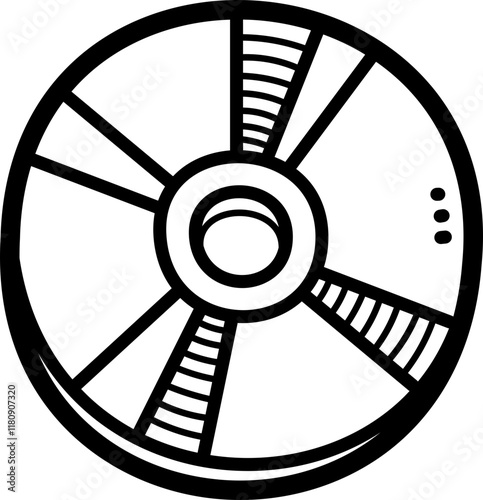 Compact disc doodle vector icon and illustration