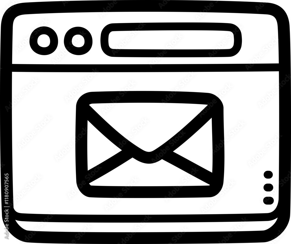 Web mail doodle vector icon and illustration Web mail doodle vector icon and illustration