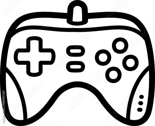 Game controller doodle vector icon and illustration