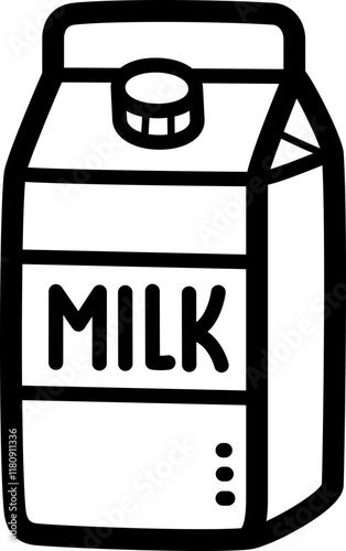 Milk doodle vector icon and illustration