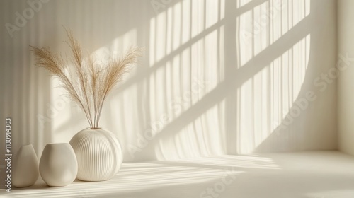 Minimalist pampas vase sunlight room decor