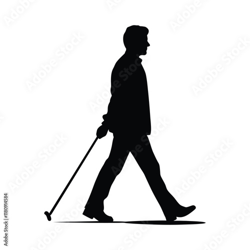 Minimal Stick Figure character walking vector