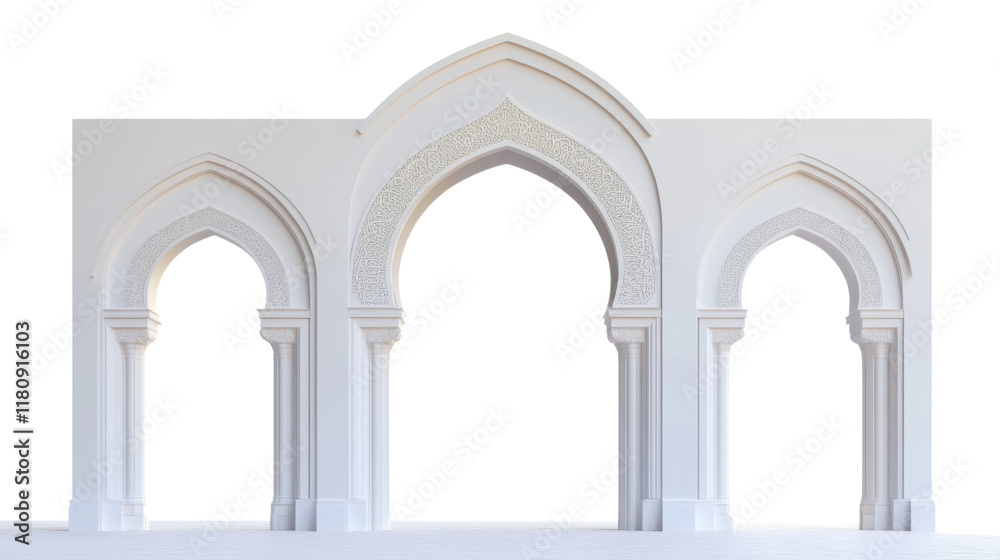 Fototapeta premium Minimal Islamic arch transparent background