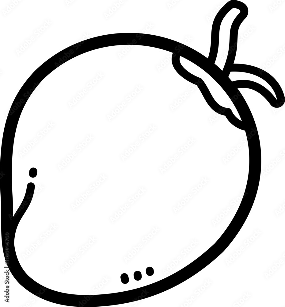 Young coconut doodle vector icon and illustration Young coconut doodle vector icon and illustration