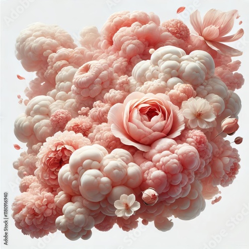 Rose Petal Elegance Soft pink and blush colored clouds that drif photo