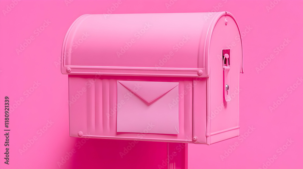 Pink Mailbox 3D Render Illustration Pink Mailbox 3D Render Illustration