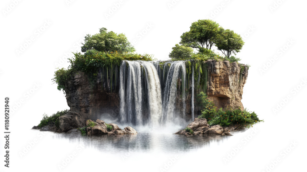 Naklejka premium Waterfall transparent background