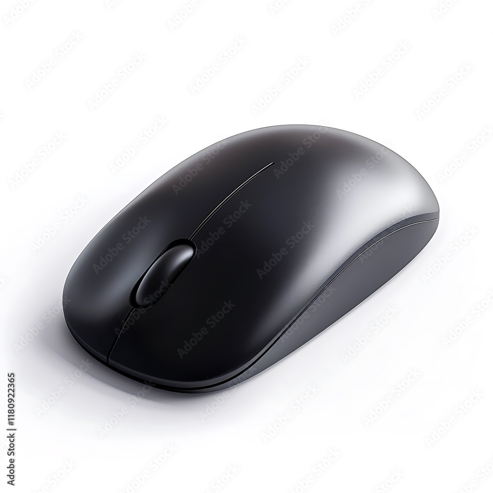 Wireless computer mouse on white background. render image. Wireless computer mouse on white background. render image.
