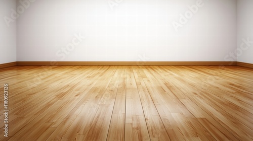 Simple Interior with Unadorned White Walls and Natural Wood Flooring in Bright Room Setting