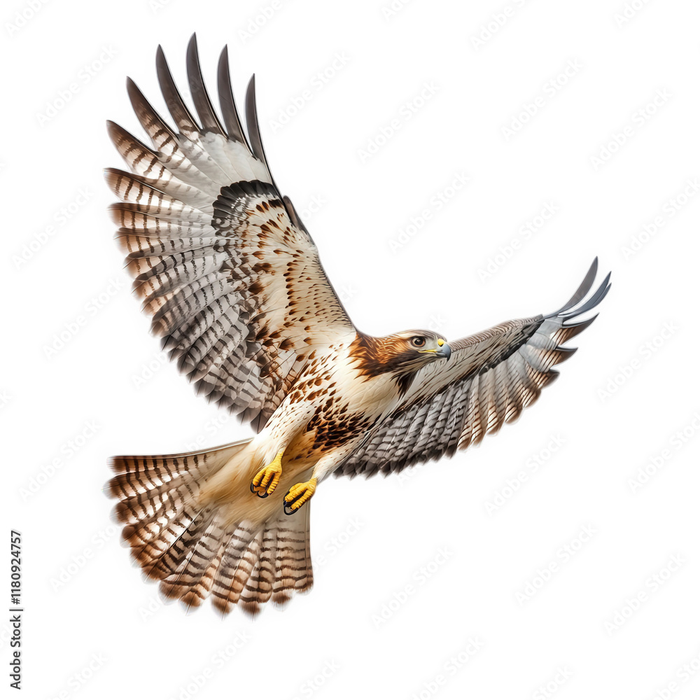 a majestic hawk soars gracefully against a bright white background. showcasing its intricate feather patterns and impressive wingspan essence of freedom and the beauty of wildlife in flight a majestic hawk soars gracefully against a bright white background. showcasing its intricate feather patterns and impressive wingspan essence of freedom and the beauty of wildlife in flight