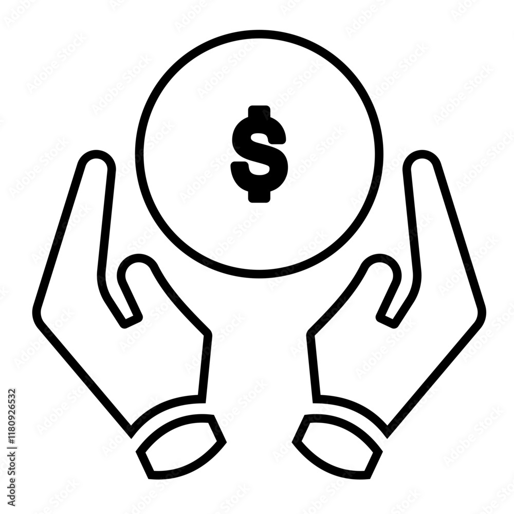 Saving Icon. Personal finance icon. Outline style
Saving Icon. Personal finance icon. Outline style