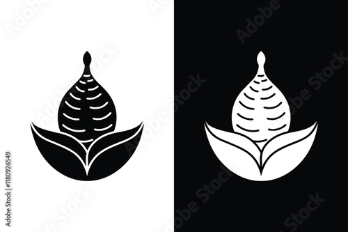 Turmeric Elegance. Iconic Silhouettes & Botanical Engravings in Black & White
