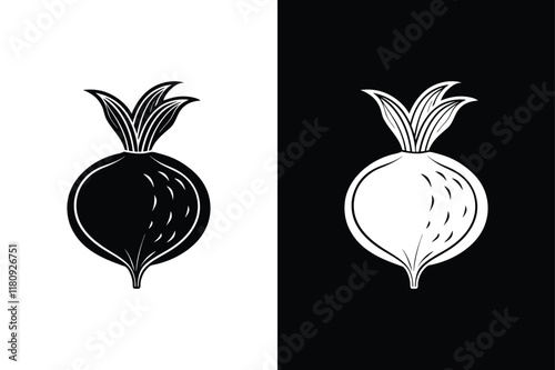 Isolated Turnip Silhouette Icon. Modern Vector for Flat Vegetable Designs