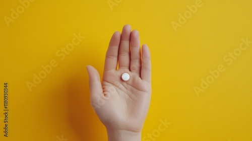 A woman takes pills from her hand including painkillers vitamins or antibiotics Health concept related to pharmacological products