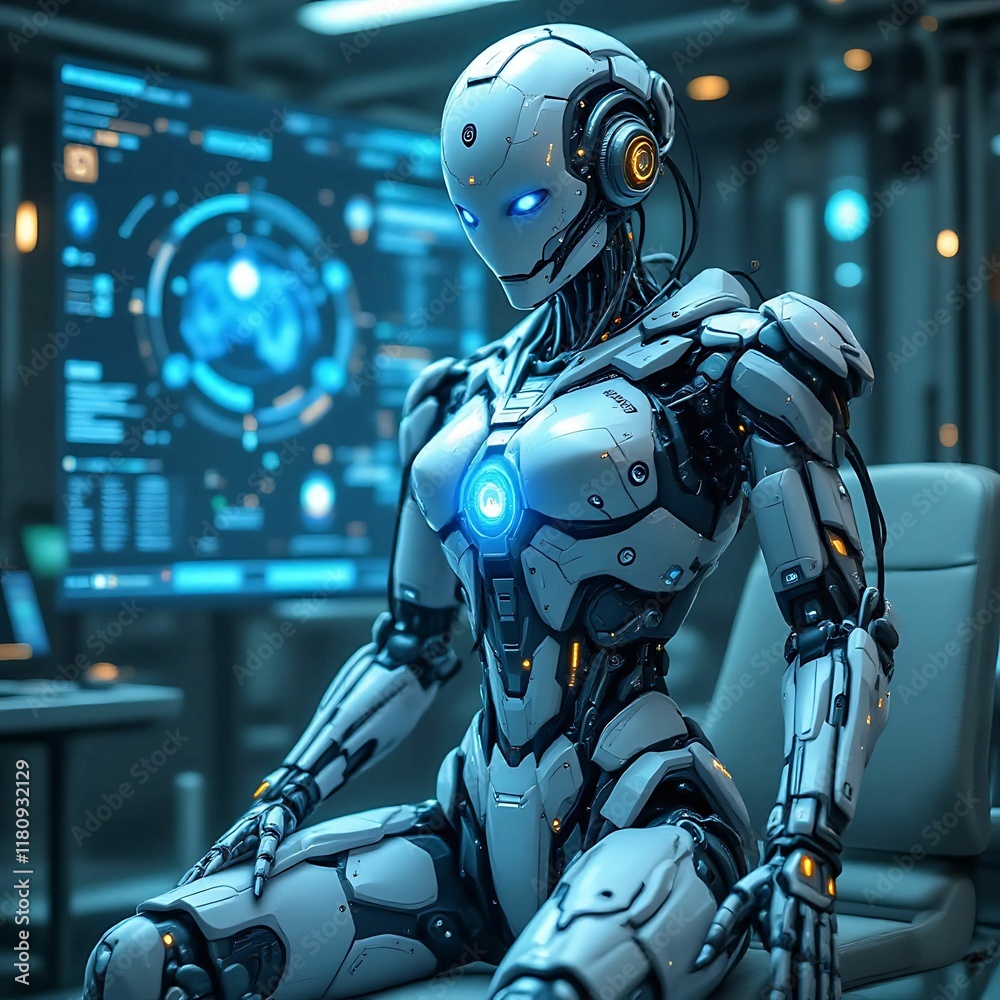 Humanoid Robot with Intricate Mechanical Components Humanoid Robot with Intricate Mechanical Components