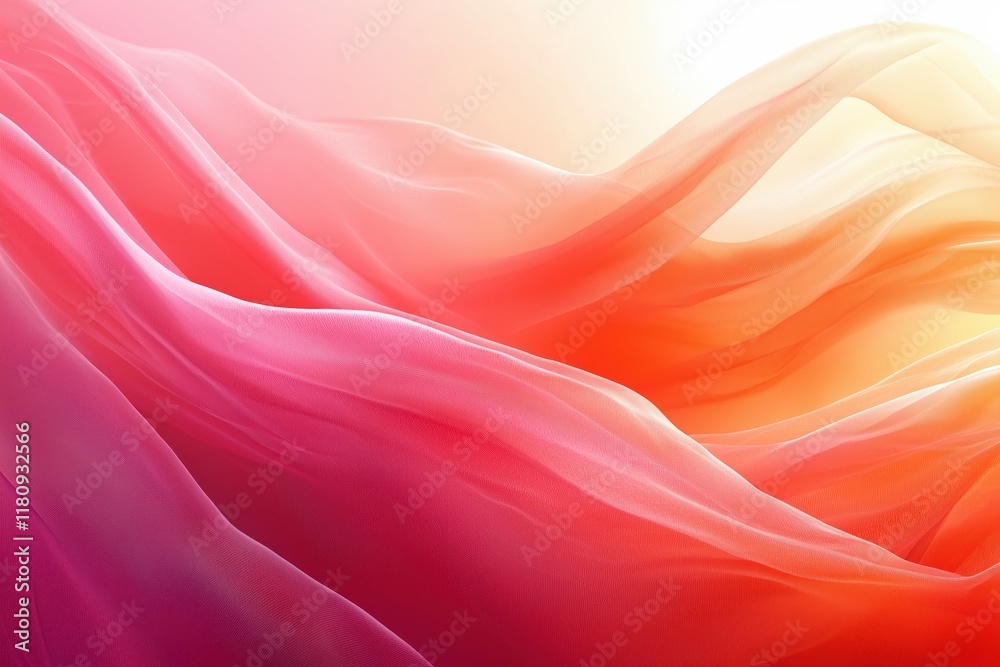 Obraz premium Abstract Pink and Orange Waves with Bright Gradient Light
