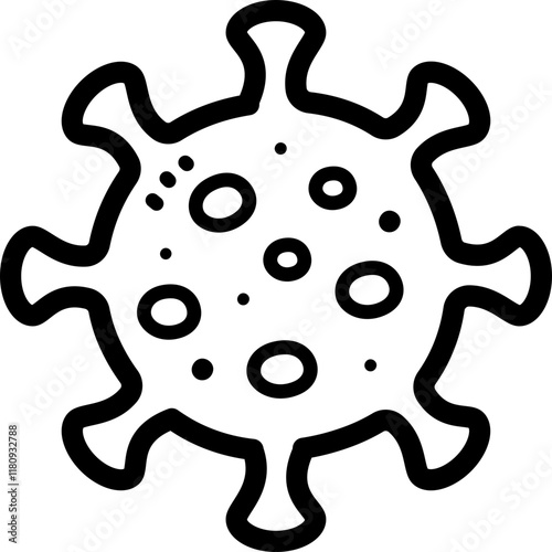 Virus doodle vector icon and illustration