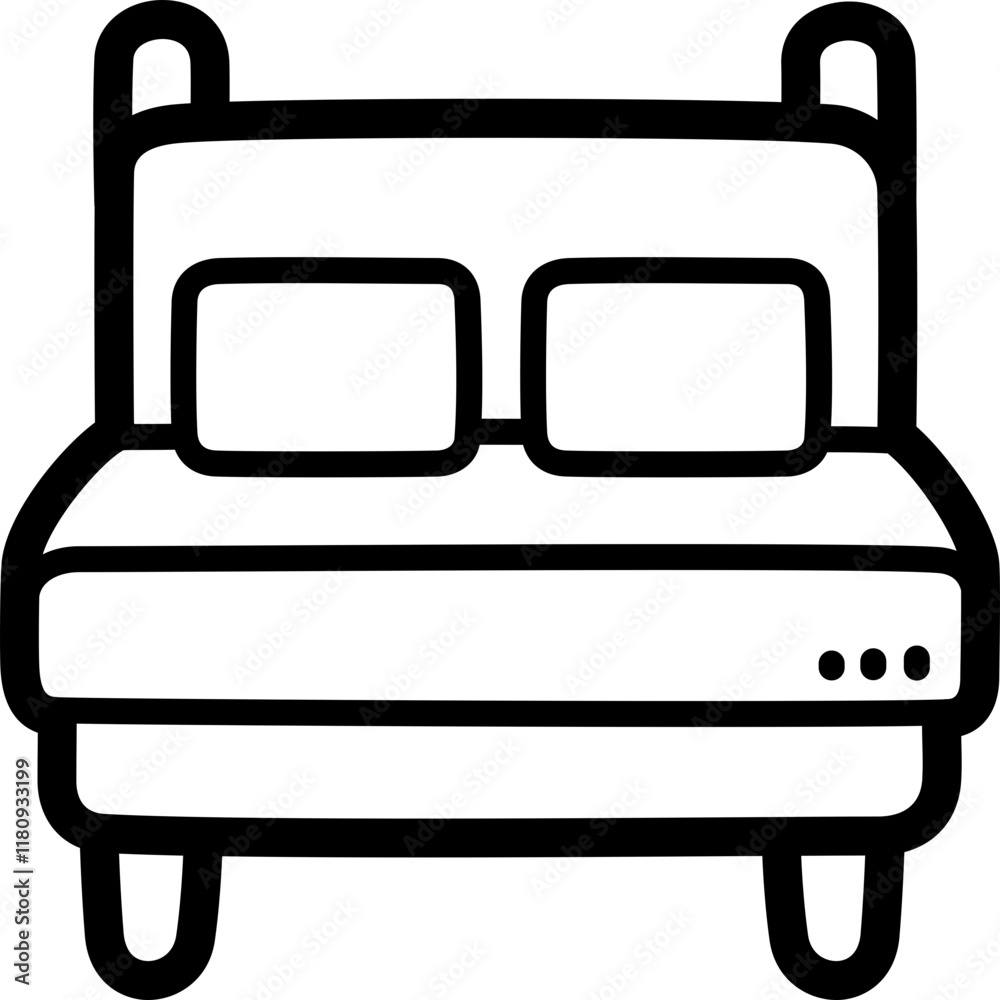 Bedroom doodle vector icon and illustration Bedroom doodle vector icon and illustration