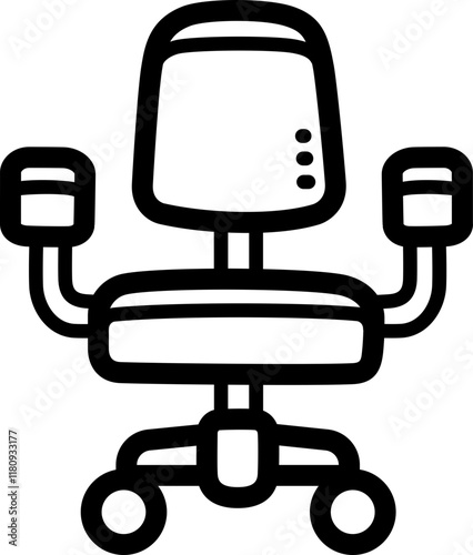 Task chair doodle vector icon and illustration